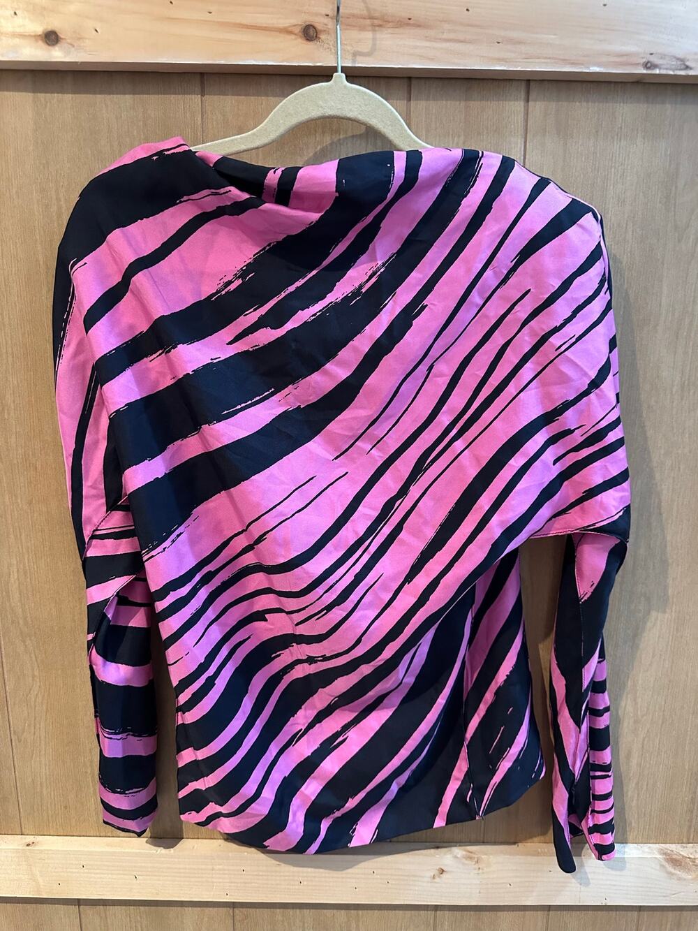 Balenciaga . Paris - zebra-striped silk blouse / FR 36